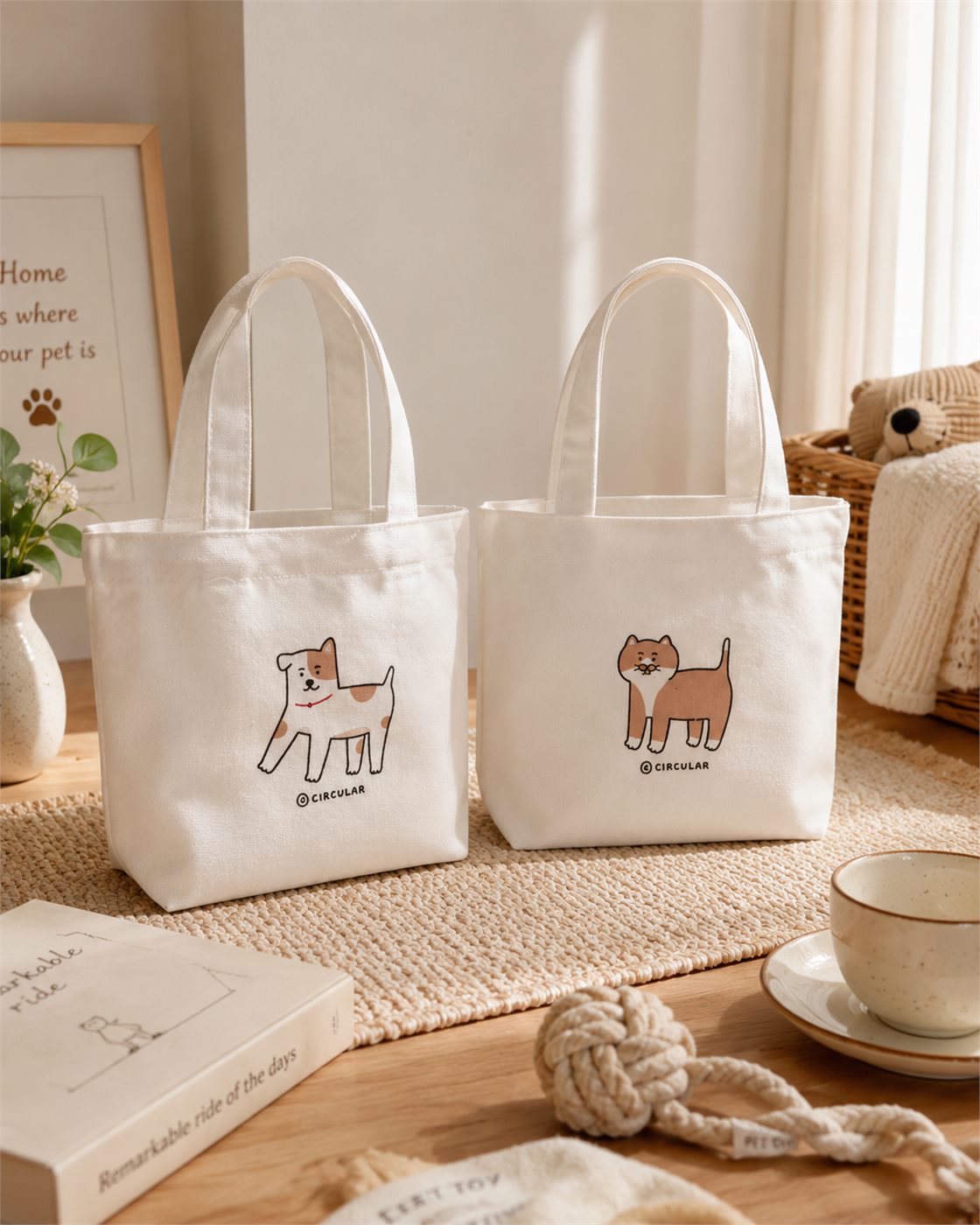 Poly-cotton canvas tote for retail packaging